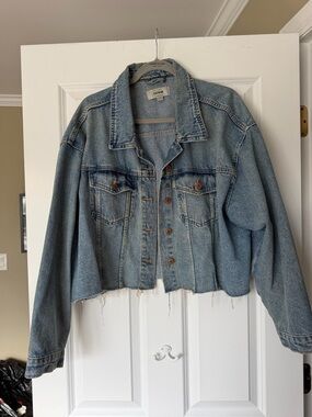 Denim Cropped Jacket - Light Blue Women's Jean Jacket